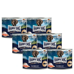 Happy Dog Sensible Pur Norway Lazac színhús konzerv 6x200g